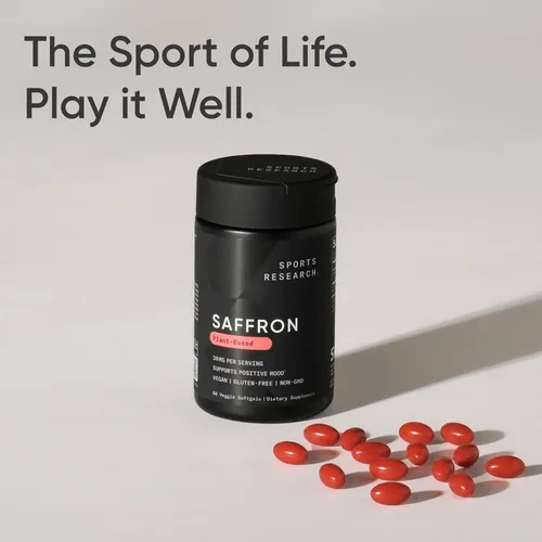 Miniatura 7 de Sports Research® Suplemento de azafrán puro, 30 mg - Apoyo al estado de ánimo y el estrés - Hecho con extracto de azafrán Affron® - Certificado