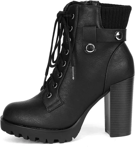 Miniatura 4 de DREAM PAIRS - Botines de tacón alto grueso para mujer