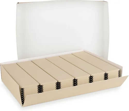 Miniatura 8 de Golden State Art, Caja de almacenamiento de diapositivas de archivo, organizador de bordes de metal sin ácidos con 6 estuches internos