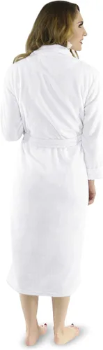 Miniatura 2 de NY Threads - Bata de baño de vellón para mujer con cuello tipo chal, bata larga y suave