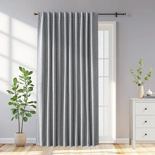 Miniatura 45 de Cortinas opacas para sala de estar, cortinas 100% opacas de 90 pulgadas de largo, juego de 2 paneles de 2 paneles, con aislamiento térmico, pestaña