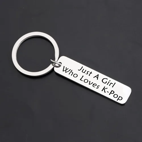 Miniatura 4 de AKTAP K-Pop Bangtan - Llavero de regalo para niños con texto en inglés Just A Girl Who Loves K-Pop regalo del ejército para los fans de Bangtan Boys