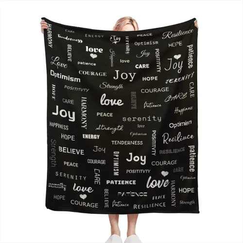 Manta curativa, manta de regalo para mujeres y hombres, cálido regalo inspirador, manta de forro polar suave con energía positiva, comodidad, amor