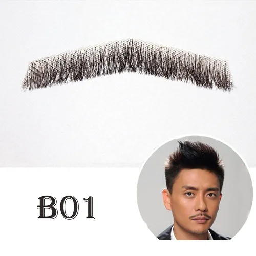 Miniatura 4 de Bigote falso realista para hombres, pelo facial de barba falsa, maquillaje de barba falsa de encaje para adultos, barba falsa para hombres, barba