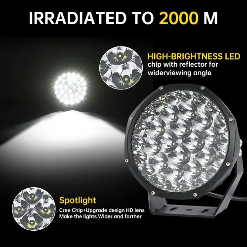 Miniatura 3 de Foco LED redondo de 9 pulgadas, luces todoterreno de 240 W, barra de luces de conducción, 19600 lm, haz de punto de alto rendimiento, ilumina luces