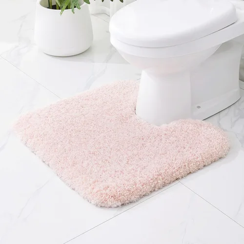 Miniatura 9 de Alfombras de baño antideslizantes, lavables, ultra gruesas, suaves, de microfibra absorbente, de látex de espuma de alta densidad, con respaldo Beige