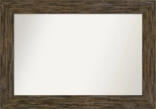 Miniatura 57 de Amanti Art Espejo personalizado, espejo de baño marrón Fencepost, espejo de pared o espejo de tocador de baño sobre el fregadero (27 x 27 pulgadas)