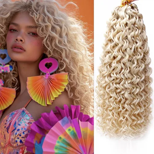 Miniatura 43 de 8 Paquetes de Cabello Rizado con Ganchillo GoGo, Cabello Rizado con Ganchillo para Mujeres Negras, Trenzado de Onda Profunda, Cabello Sintético