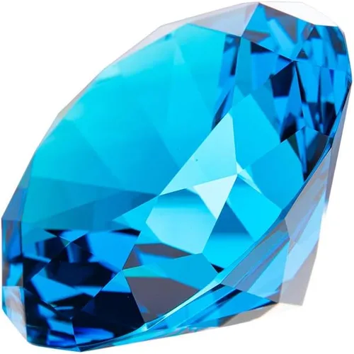 Miniatura 8 de LONGWIN Pisapapeles de diamante de cristal de 80 mm (3.1 pulgadas), joyas para decoración de boda, centros de mesa, decoración para el hogar (Azul)