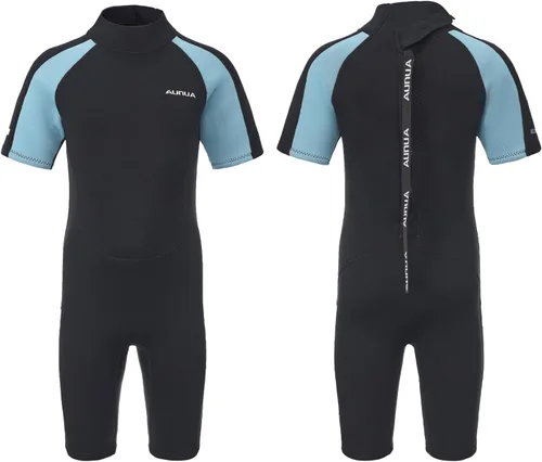 Miniatura 9 de Traje de neopreno para niños y niñas, traje de neopreno completo de 3/0.079 in y traje corto de 0.118 in para natación, surf