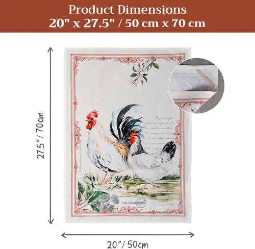 Miniatura 9 de Maison d' Hermine - Juego de 2 paños de cocina, multiusos, 100% de algodón, suaves, absorbentes, trapo de cocina, toalla de bar, Basse Cour 005