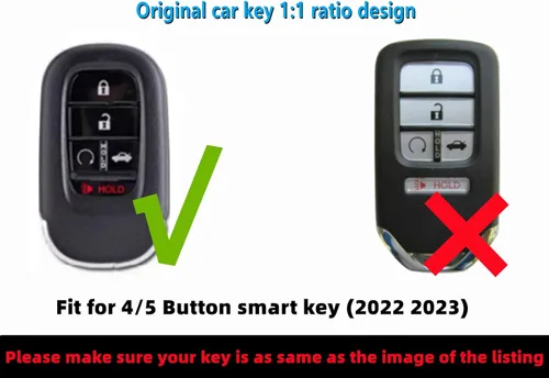 Miniatura 3 de REPROTECTING Funda de goma ABS para llavero compatible con (5 botones) Honda Accord Civic HR-V CR-V Pilot Sport SI EX EX-L Touring 2022-2026