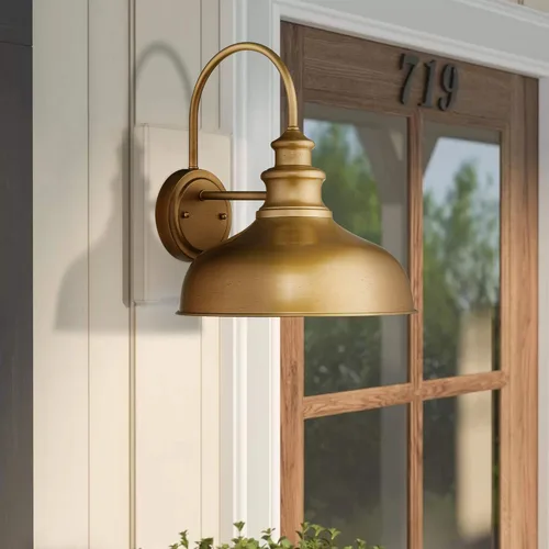 Miniatura 2 de zeyu Iluminación Moderna de Granero, Luminaria de Granero de 11 Pulgadas para Interiores con Acabado Dorado Pintado a Mano, 02A390 AG