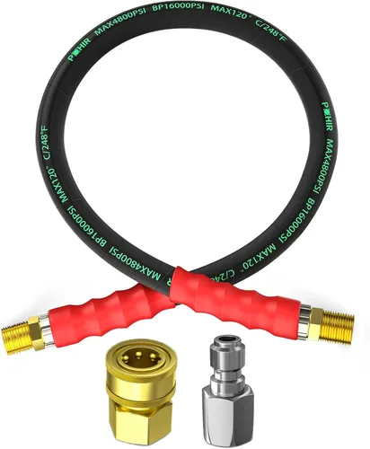Miniatura 15 de POHIR Manguera de látigo para lavadora a presión de 3/8 pulgadas de 2 pies, manguera de conector de carrete de manguera corta para lavado a presión