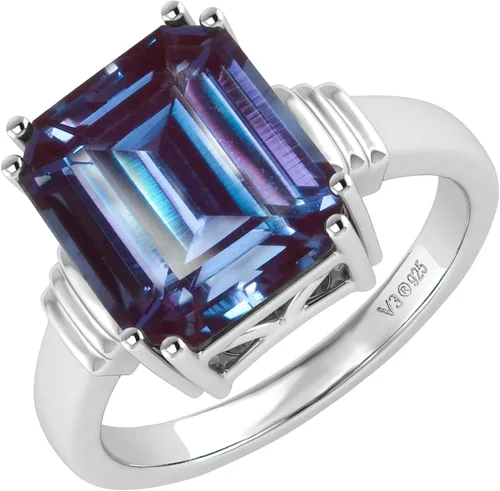 Miniatura 2 de Anillo solitario de plata de ley con cambio