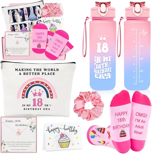 Miniatura 21 de Awfrky - Set de regalo en caja de botella de agua fabulosa de 25oz de color rosa, regalos de cumpleaños para mujeres - Divertidas ideas de regalo