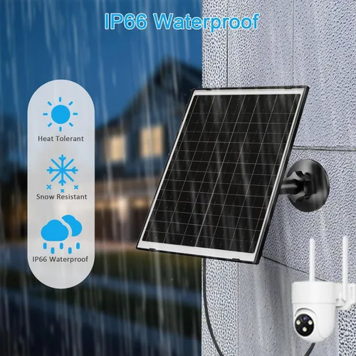 Miniatura 3 de Zivif Panel solar para cámara de seguridad, cargador solar de 7 W con puerto micro USB y USB-C, panel solar USB C impermeable IP65 para cámaras