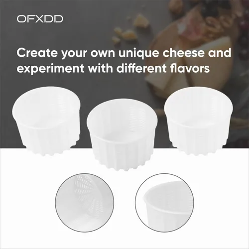 Miniatura 4 de Molde de queso para hacer queso de 20 onzas, cesta para hacer queso para ricotta, feta, camembert - Colador perforado de plástico para hacer queso