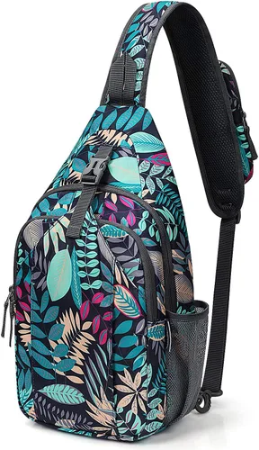 Miniatura 23 de G4Free Bolsa Bandolera con Bloqueo RFID Mochila Bandolera Cruzada Bolsa de Pecho Mochila de Día para Senderismo Viaje (Negro)