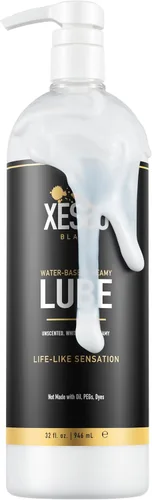 XESSO Lubricante cremoso a base de agua, sin perfume, 32 onzas líquidas, gel espeso blanco resbaladizo, hipoalergénico para mujeres, hombres y