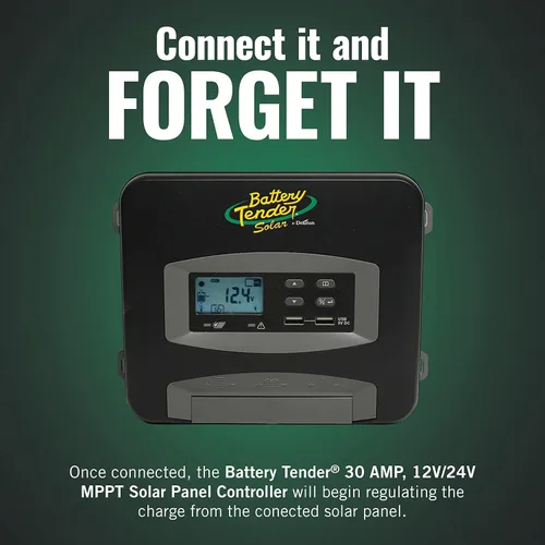 Miniatura 2 de Battery Tender Controlador de carga solar MPPT de 30 amperios con pantalla LCD para uso con baterías de plomo ácido de 12 voltios/24 voltios, AGM