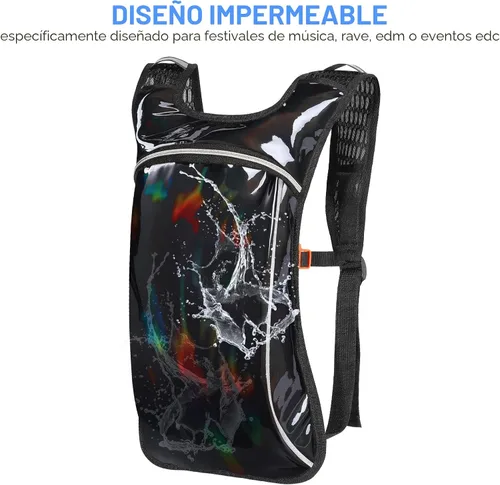 Miniatura 3 de KUYOU Rave Hydration Pack, Hydration Backpack with 2L Hydration Bladder, Festival Essential Water Backpack for Hiking, Running, Cycling, and Music