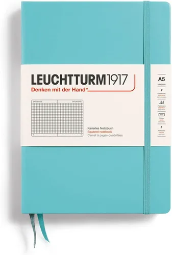 Miniatura 105 de LEUCHTTURM1917 - Cuaderno de tapa dura mediano A5 con 251 páginas numeradas para escritura y diario (verde menta, con puntos)