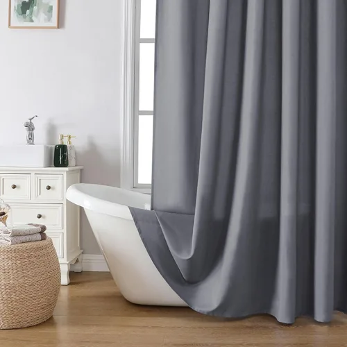 Miniatura 28 de OVZME Zora Cortina de Ducha de Tela para Cabina de 36 x 72 Pulgadas - Cortina de Ducha Pequeña Suave Negra para Baño para Tamaño de Cabina Estrecha