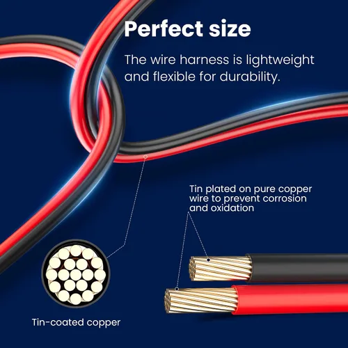 Miniatura 3 de POWOXI Cable de extensión SAE de 15 pies de desconexión rápida, cables solares, conector SAE para panel solar, automotriz, RV, motocicleta, tractor