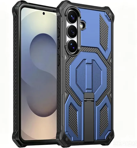Miniatura 24 de Funda magnética para Samsung Galaxy S24 FE con soporte y protector de pantalla [compatible con Magsafe] antideslizante, cuerpo completo, doble capa