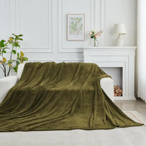Miniatura 10 de FY FIBER HOUSE Manta de Vellón para Sofá 300GMS Súper Suave de Felpa Difusa Mantas y Cobijas para Sofá Cama Oficina, 40x50 Pulgadas, Beige
