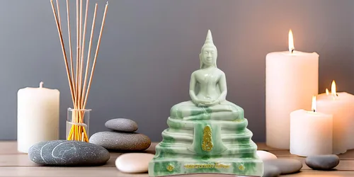 Miniatura 14 de BUDDHO Estatua de Buda Sothorn de mármol blanco de 6 pulgadas de alto. Estatua de Buda tailandés sentada para decoración del hogar, decoración