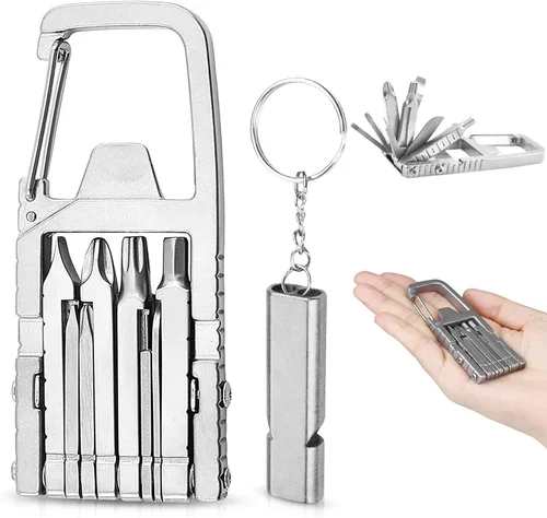 Miniatura 8 de Miniherramienta 13 en 1 para romper mandíbulas, mini herramienta de defensa personal, mini herramienta con abridor de botellas, soporte