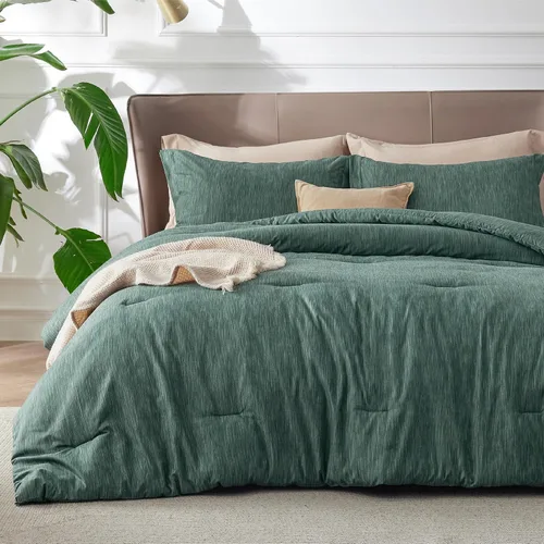 Miniatura 23 de Bedsure - Juego de edredón queen - Juego de ropa de cama refrescante y cálida, ropa de cama reversible gris claro para todas las estaciones, 3 03