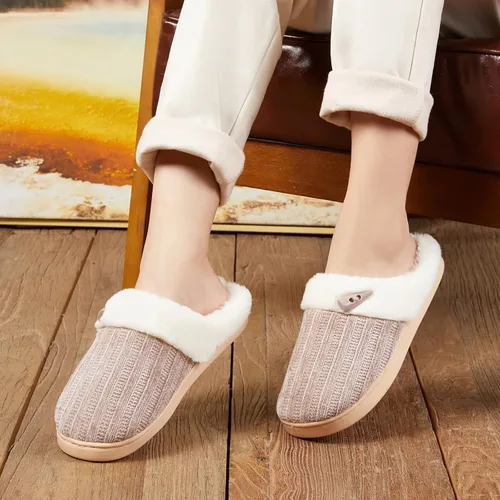 Miniatura 8 de NineCiFun Pantuflas cómodas de casa para mujer, de espuma viscoelástica, mullidas, para interiores, exteriores, antideslizantes, para el hogar