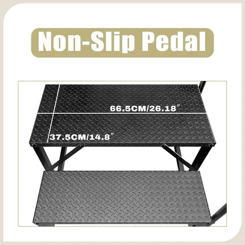 Miniatura 5 de Escalera de escalón, taburete con asa, escalera de piscina resistente sobre el suelo, 660 libras, escalones de cámper al aire libre, escaleras