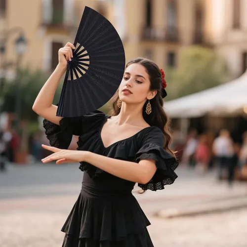 Miniatura 4 de Marrywindix 3 abanicos plegables chinos grandes, abanicos de mano para hombres y mujeres, línea de actuación, decoraciones de baile, eventos