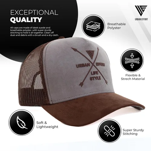 Miniatura 119 de Urban Effort Gorra trasera de malla, para hombres y mujeres, gorra de béisbol de 5 paneles, gran cierre a presión para caza y senderismo
