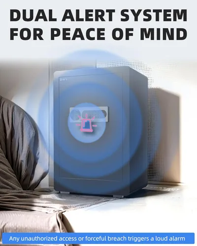 Miniatura 4 de Caja de seguridad DAYI, cajas de seguridad para el hogar de 3.0 pies cúbicos con bolsa impermeable ignífuga, caja de seguridad para dinero