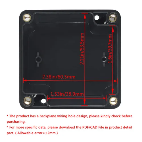 Miniatura 2 de LeMotech Caja de conexiones eléctricas de plástico ABS Caja de proyectos IP65 impermeable Caja de derivación universal para electrónicas Negro 2.48x