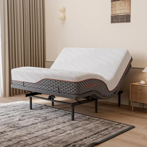 Miniatura 22 de ESHINE Base de cama ajustable + colchón híbrido de 14 pulgadas Twin XL (Suave Medio) - Espuma viscoelástica de gel de lujo, bases de cama