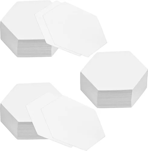 Miniatura 12 de 100 Formas Hexagonales de Papel para Piezas, Plantillas de Papel para Piezas, Plantillas de Acolchado para Uso en Proyectos de Acolchado, Costura