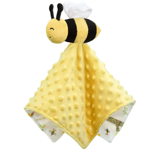 BORITAR Manta de seguridad para bebé, suave y unisex, regalo de fiesta amorosa para niños y niñas recién nacidos, juguete de peluche de abeja, color