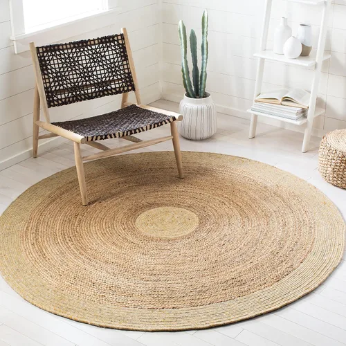Miniatura 14 de SAFAVIEH Braided Collection BRD910B - Alfombra redonda de yute reversible de 3 pies, color beige y natural, hecha a mano