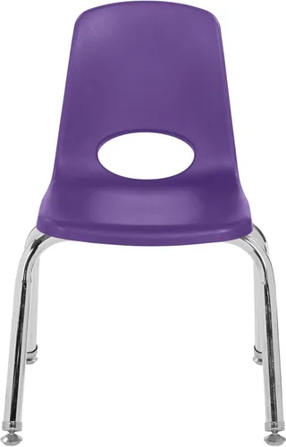 Miniatura 9 de FDP - Silla escolar apilable de 12 pulgadas, asiento apilable para estudiantes con patas de acero cromado y deslizadores giratorios de nailon