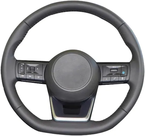 Funda de volante de cuero negro para Nissan X-Trail T32 2014-2021, funda antideslizante para volante de automóvil