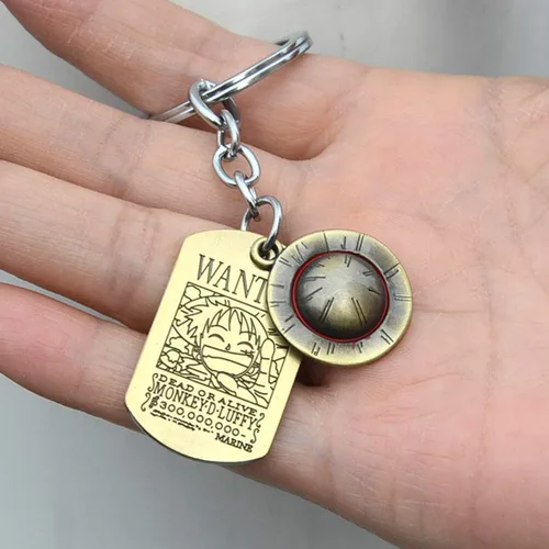 Miniatura 2 de KOGNGU Hot Japan Anime - Llavero de una pieza con diseño de esqueleto Luffy The Straw Hat Pirates Rope Llavero Cosplay Bronce, bronce