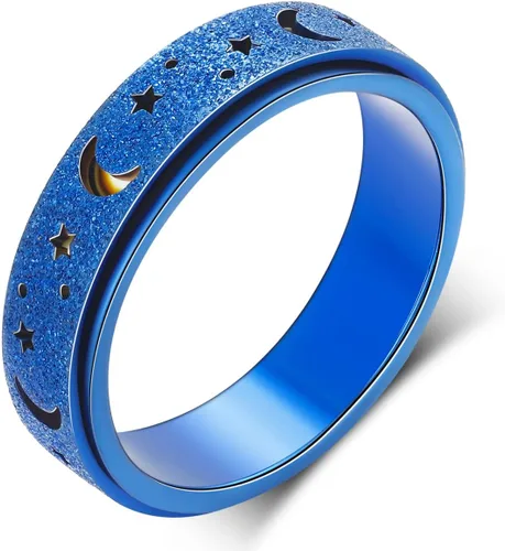 OreilleStar Anillo de ansiedad para mujeres, anillo giratorio, juguetes para la ansiedad, anillos giratorios de acero inoxidable para adultos,