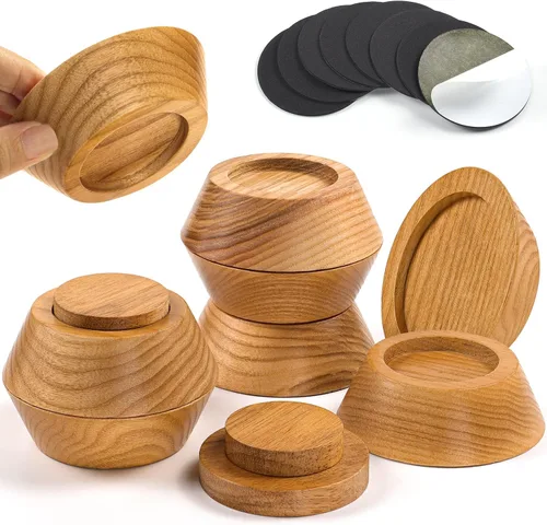 Miniatura 12 de Elevadores de cama, elevadores de muebles (juego de 8 - altura de 1") se pueden ajustar a 2'', 3'' o 4'', elevadores de muebles elevadores, madera