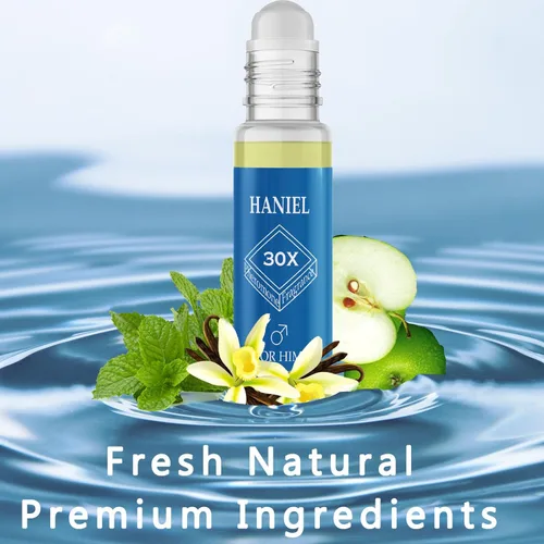 Miniatura 2 de Haniel Colonia de feromonas para hombres Roll-On - Colonia fresca acuática, perfumes de feromonas para hombres, aroma compacto de salvia y agua